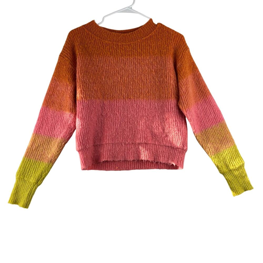Free People Autumn Sky Pullover Sweater Womens XS Wool Blend Crew Neck Soft Cozy